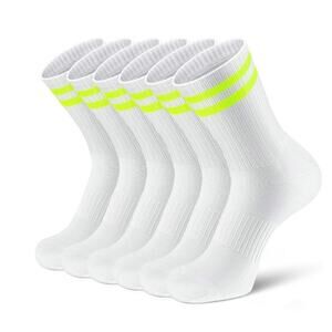 Airacker Athletic Socks Calf Performance Cushioned Breathable Crew 6 Pairs S6